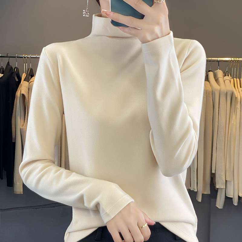 Autumn Winter Women New Fine Darlon Sweater Half-high Collar Solid Pullover Bottoming Knitwear Long Sleeve Skin Friendly Tops | Launchpadint