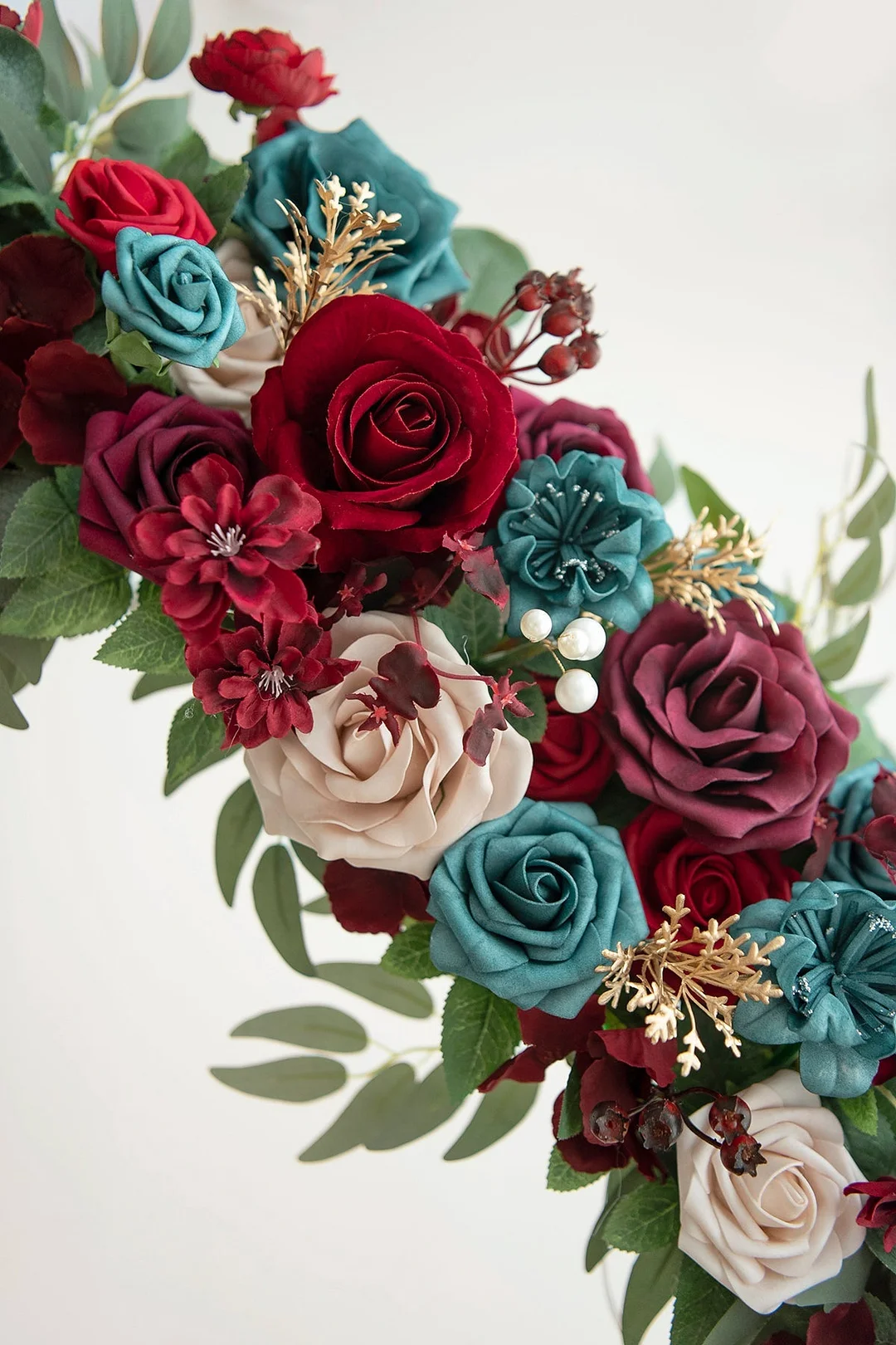 Flower Arrangements for Arch Decor in Dark Teal