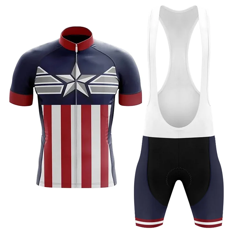 American All Star Men's Short Sleeve Cycling Jersey