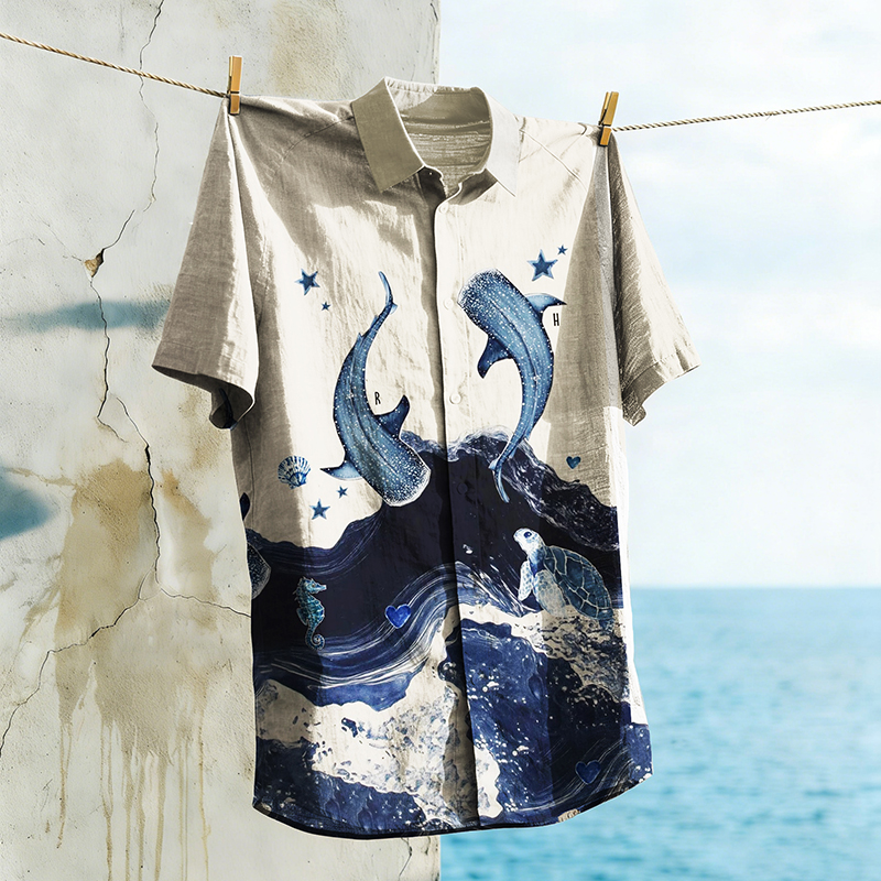 Comstylish Men's Casual Vacation Printed Shirt