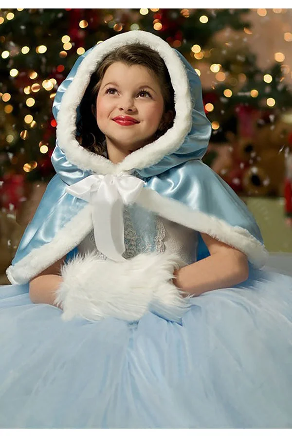 Sweet Kids Girls Christmas Cinderella Princess Costume Dress Light Blue-elleschic