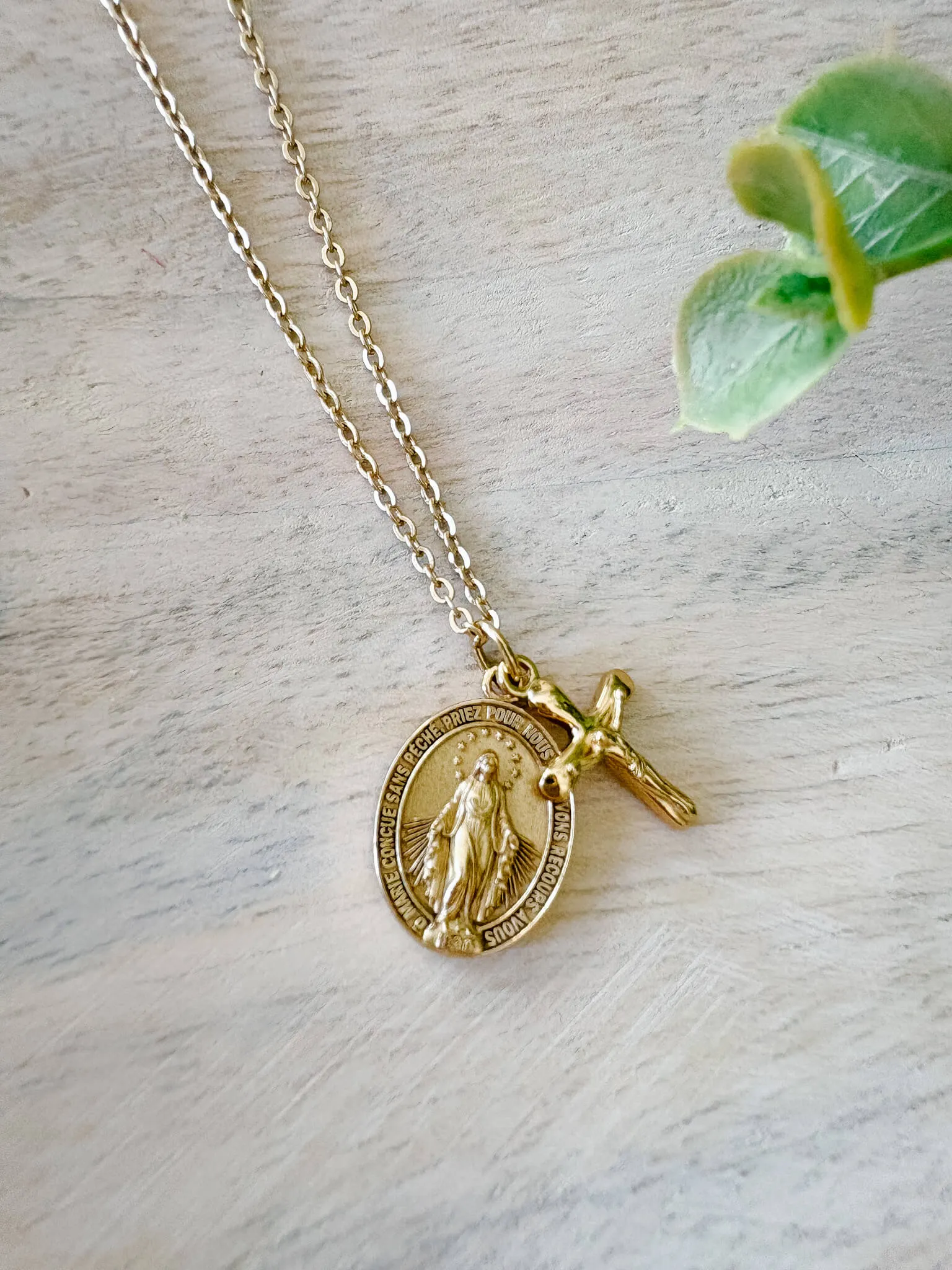 Miraculous Medal & Crucifix Necklace