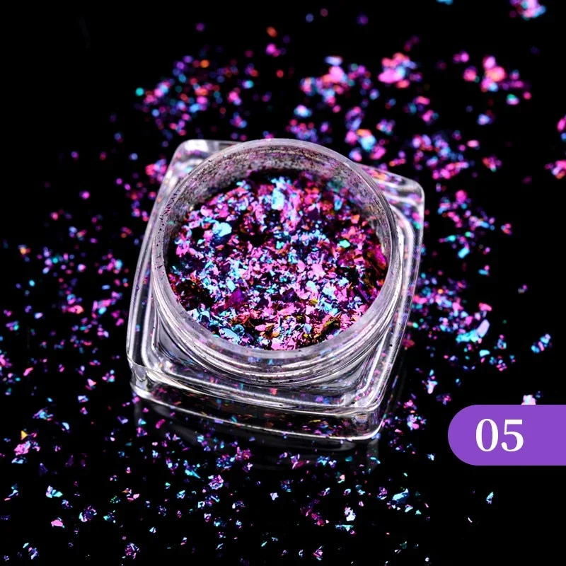 1 Box Sparkly Shinning Nail Sequins Glitter Orange iridescent Powder Flakies Paillette DIY Nail Art Decoration-Nail Inspo