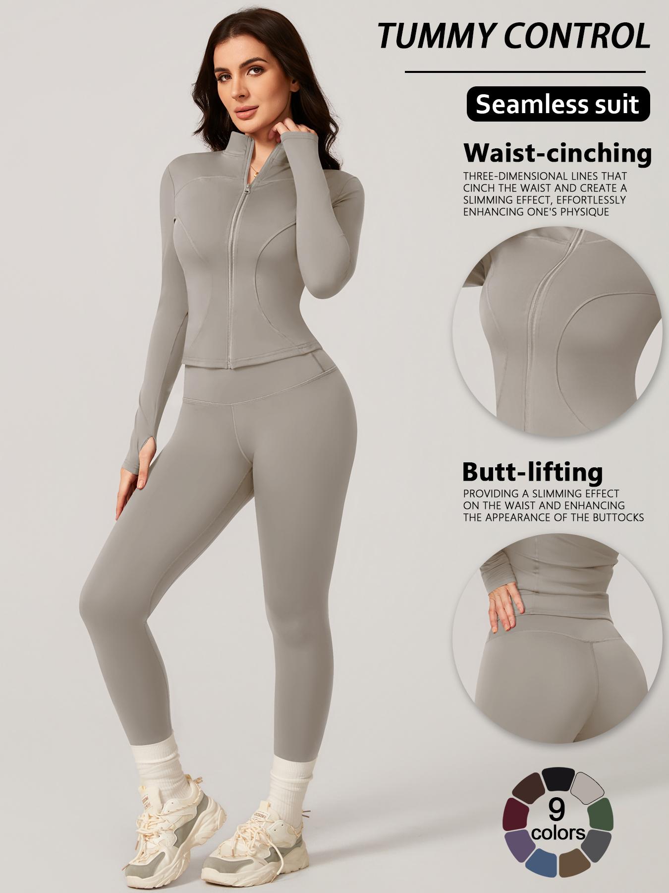 Women's Two-Piece Slim-Fitting Workout Set, Long Sleeve Top and Below-Ankle Sports Pants with Natural Waistline, All-Season Wearable Comfort Tracksuit Set, Stretchy Suit Set, Sportswear Set Women's Two-Piece Slim-Fitting Workout Set, Long Sleeve Top and Below-Ankle Sports Pants with Natural Waistline, All-Season Wearable Comfort Tracksuit Set, Stretchy Suit Set, Sportswear Set