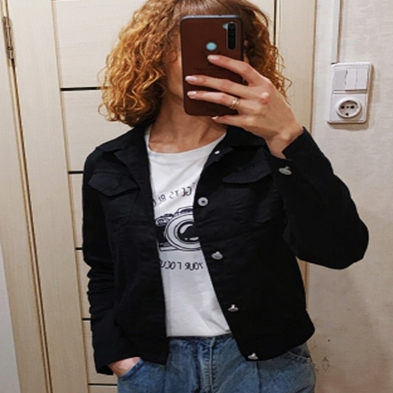 Jeans Jacket Women Green 2020 Autumn Woman Denim Jean Womens Coats Basic Jackets Female Slim Stretch Short Coat Feminina Clothes