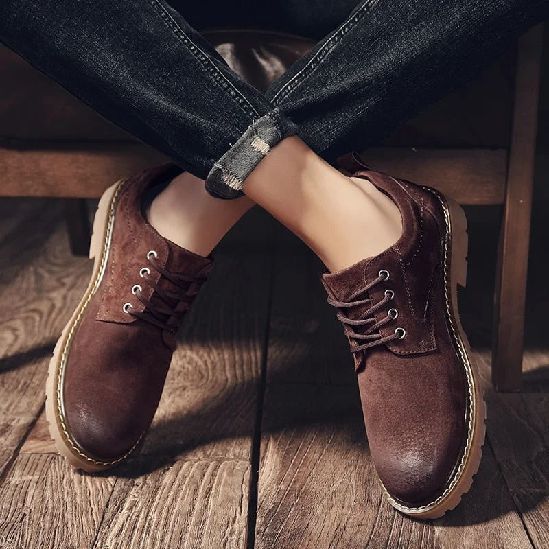 100% Genuine Leather Oxfords Shoes Men Cow Leather Casual Shoes Male Outdoor High Quality Mens Flats Lace-Up Footwear Walkerpeak