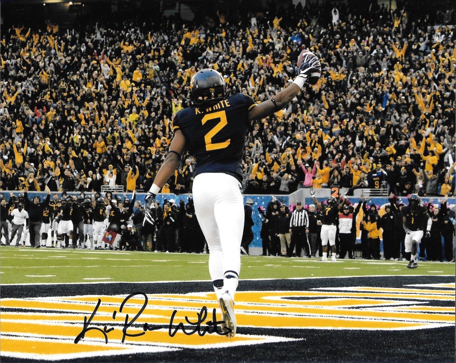 KA'RAUN WHITE HAND SIGNED WEST VIRGINIA MOUNTAINEERS 8X10 Photo Poster painting W/COA WVU