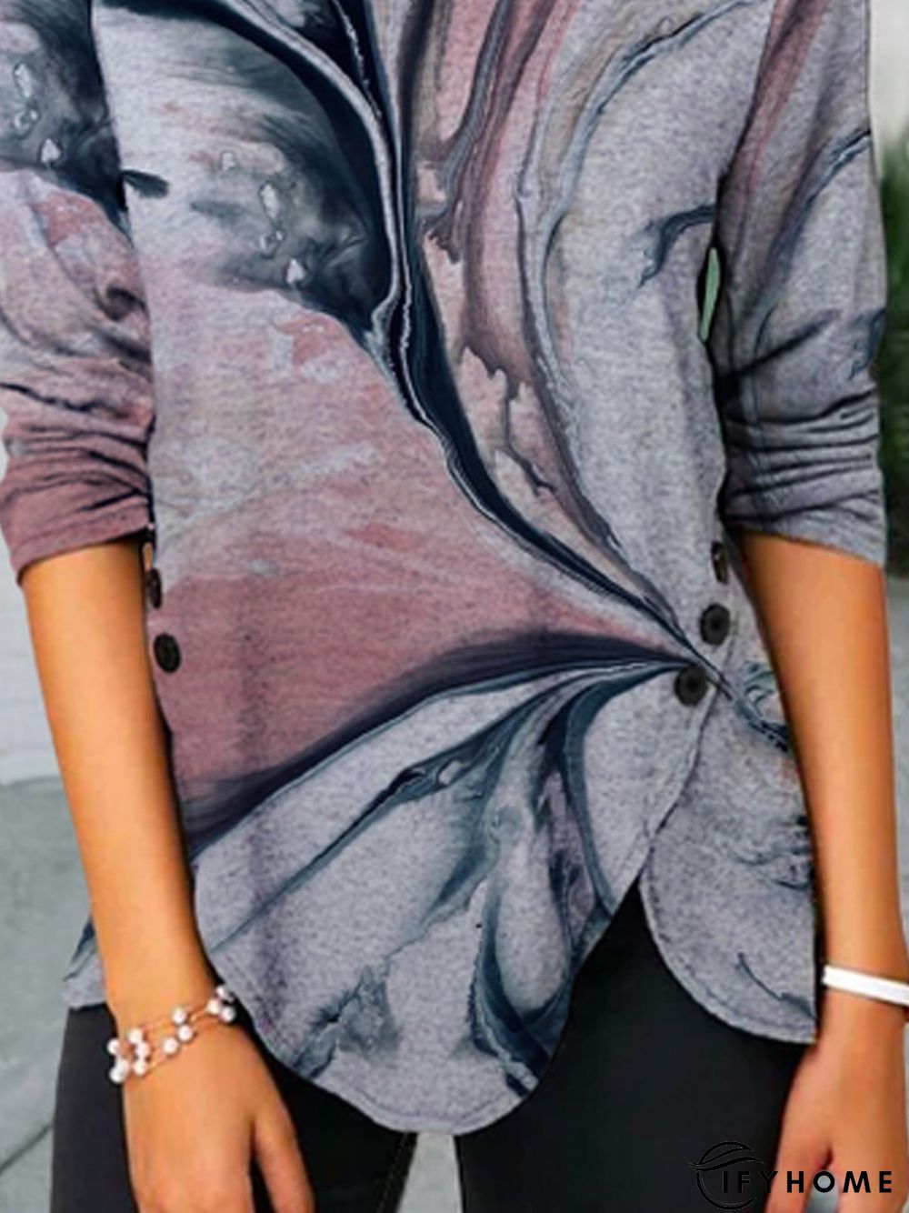 Casual Loose Sea Crew Neck Tunic Top | IFYHOME