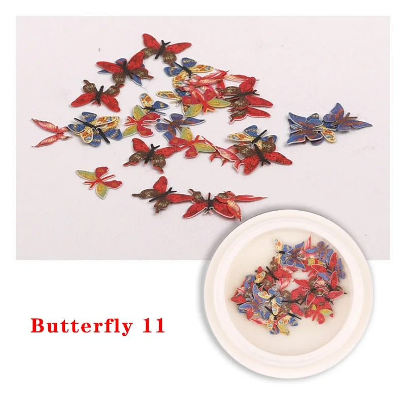 Spring Summer Flower Nail Decoration Wood Pulp Paper Mini Daisy Simulation Flower Butterfly Fashion DIY Nail Art Design Charm
