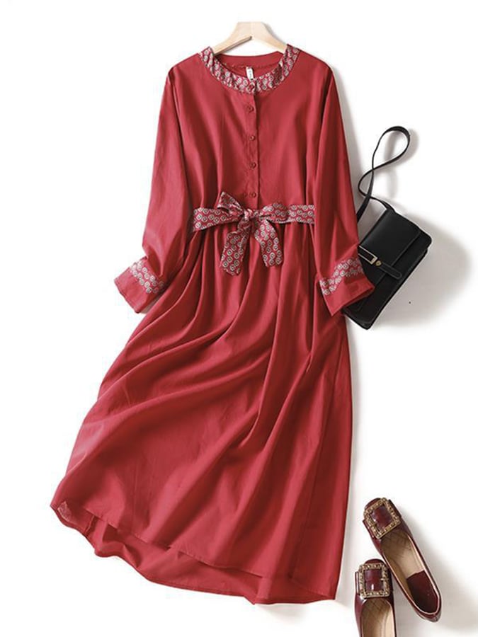 Women's Artistic Retro Printed Loose Dress