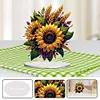 (US Local)Flower Double Sided Effect Table Top Diamond Painting Desktop Ornaments Kit (Sunflower A)