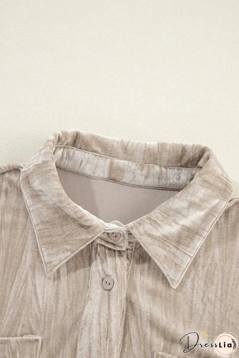 Golden Fleece Loose Fit Chest Pockets Buttoned Velvet Shirt
