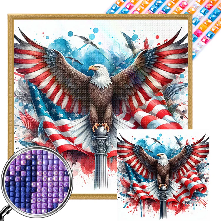 Independence Day Eagle 40*40CM (Canvas) Full AB Square Drill Diamond Painting gbfke