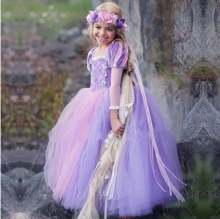 Dresses For Girls Princess Queen Cosplay Kids Costume Snowflake Henderson Party Dress Vestidos Children Girls Clothing