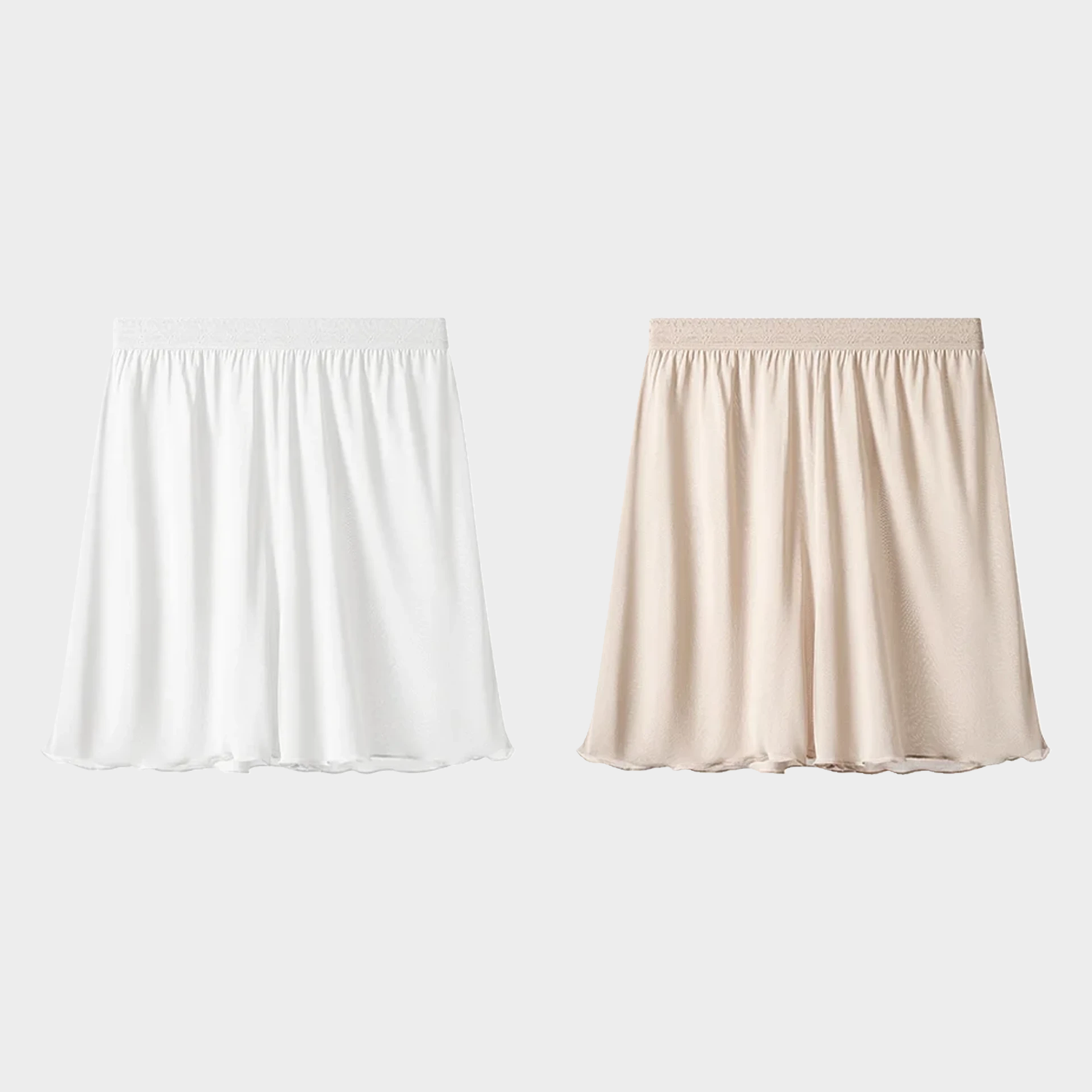 Women's 100 Silk Slip Shorts Panties Ruffle Leg Openings 2-Pack REAL SILK LIFE