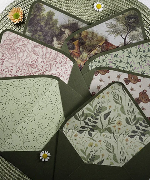 7 Pcs Vintage Premium Painting Envelope Set-Himinee.com