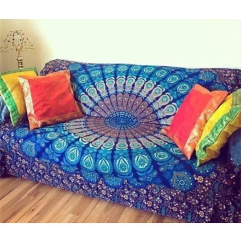 Oversize Hippie Mandala Tapestry Wall Hanging Bohemian Psychedelic Tapestry Fabric Wall Carpet Bed Sofa Cover Picnic Mat Shawl