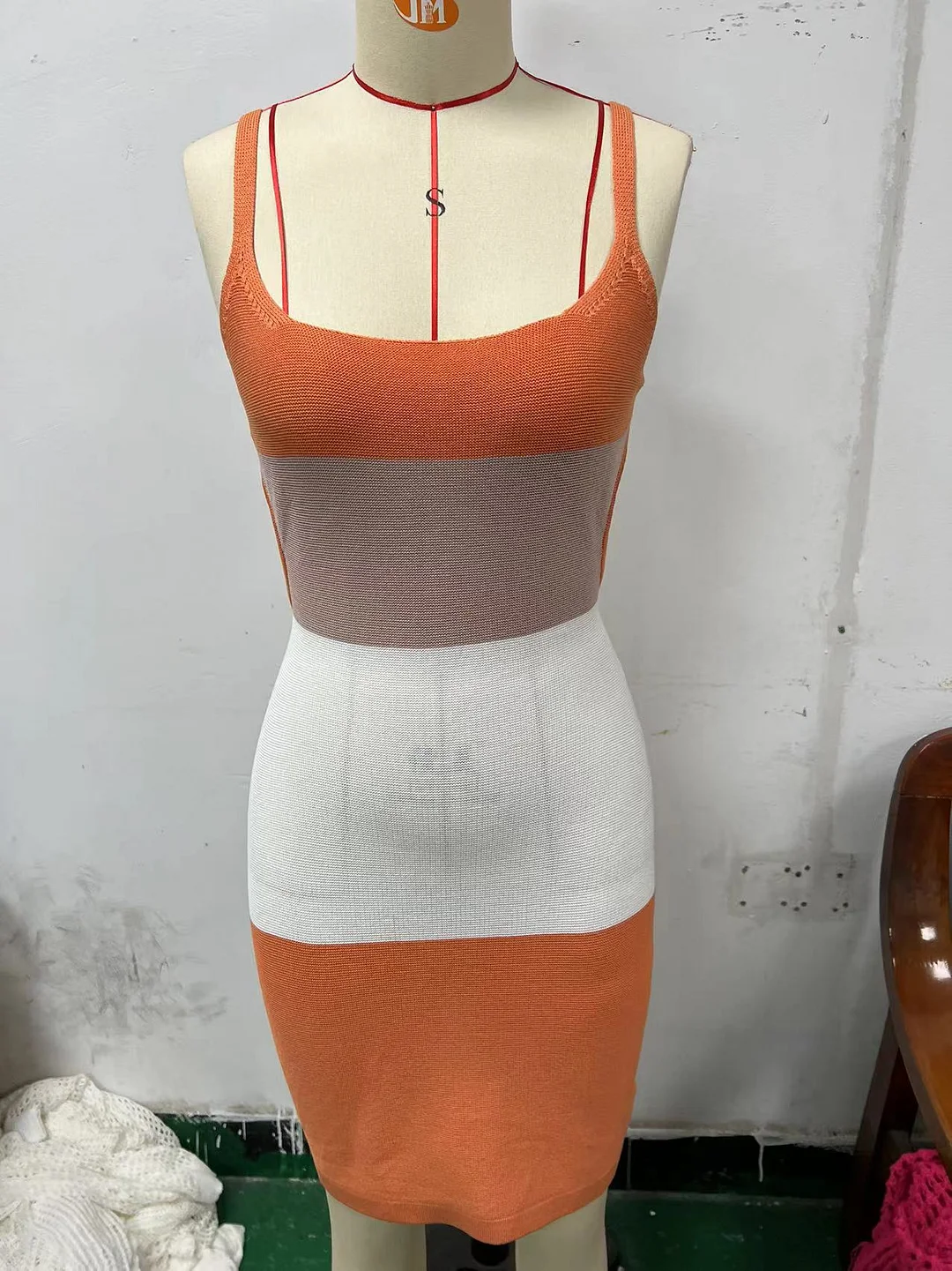 Toloer Toloer Summer New Sling Stripe Color Back Strap Knit Wool Dress Woman-Outfit Ideas