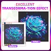 Diamond Painting -5D Full Round Drill Neon Blue Rose(40x40cm-Box Packagin)