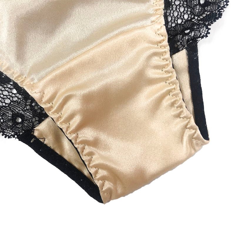 Realsilklife Sexy Lace Stitching Silk Panties