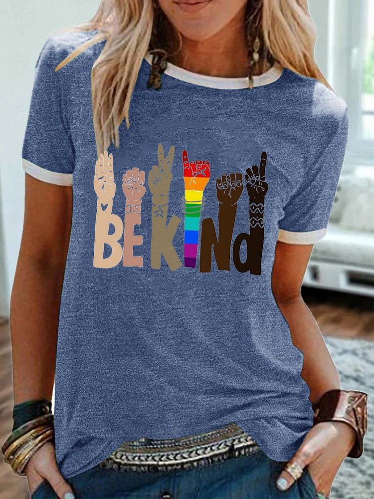 Bestdealfriday Be Kind Short Sleeve Casual Women Tee