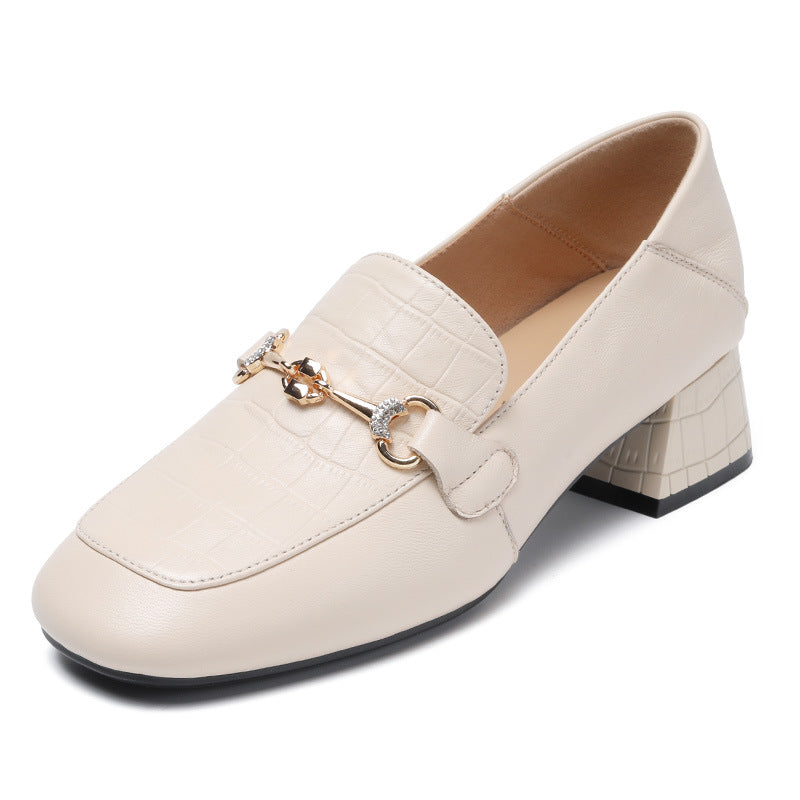 Lace-up Retro Loafers Walnut Color Cowhide
