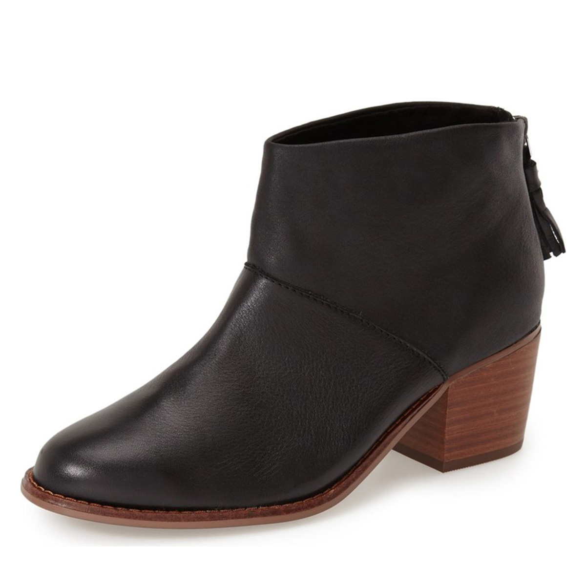 GOOSHOE Chunky Heel Round Toe Ankle Boots In Black