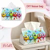 DIY Diamond Art Tissue Box Holder Bird Design PULeather Crystal Mosaic Desktop Organizer Bag Resin Rhinestone Storage Organizer Gem Art Home Office Decor Craft Gift for Women