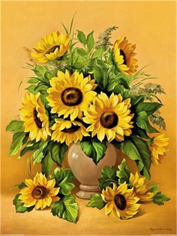 Flower Sunflower Paint By Numbers Kits UK For Adult Y5272