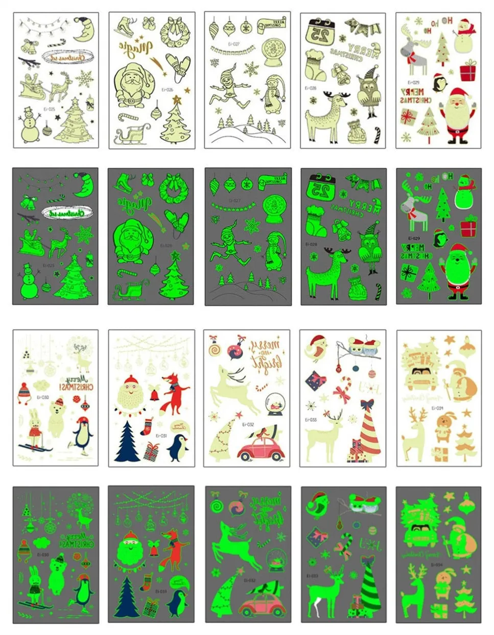 10-20pcs/set Colorful Halloween Skull Head Temporary Tattoo Sticker Child Adult Body Art Water Transfer Fake Tattoo for Face