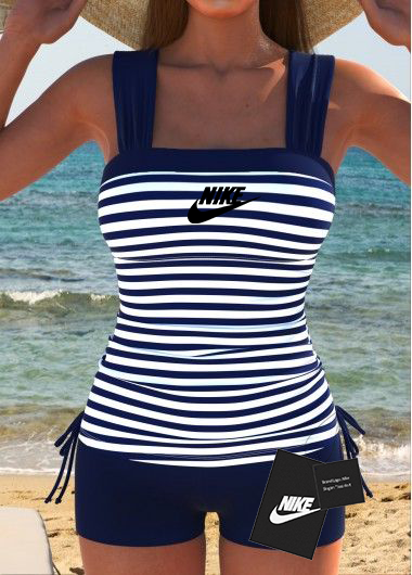 Conjunto de biquíni feminino com estampa e cordão 2025