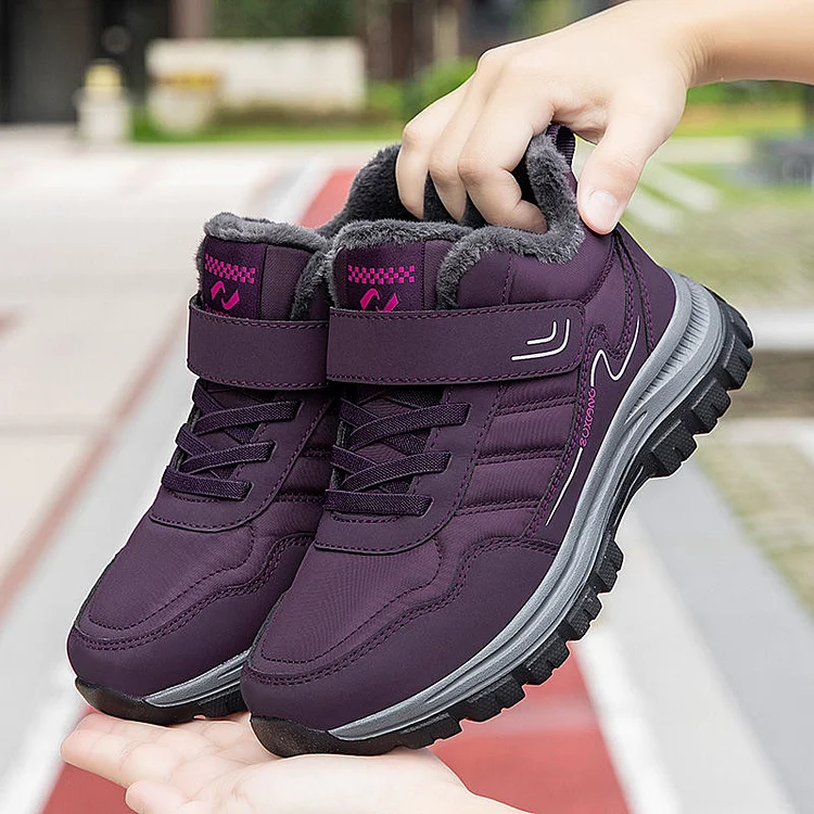 Women's Velvet Thickened Walking Waterproof Anti-slip Cotton Shoes