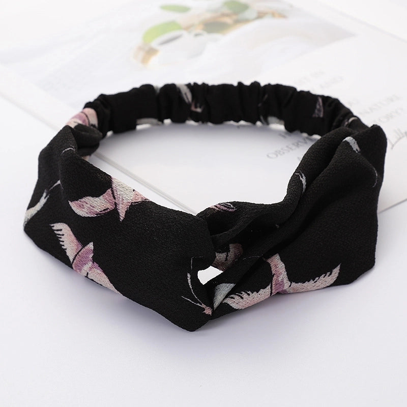Women’s Lady Polka Dots Flower Cloth Hair Band