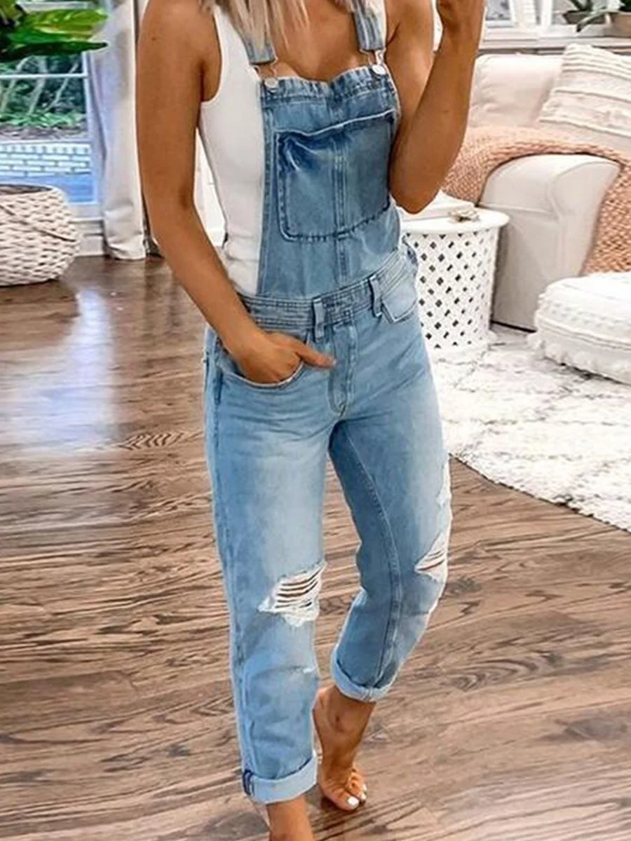 Blue jeans casual one piece pants P10258