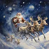 Diamond Painting-5D Full Round Drill Santa Reindeer