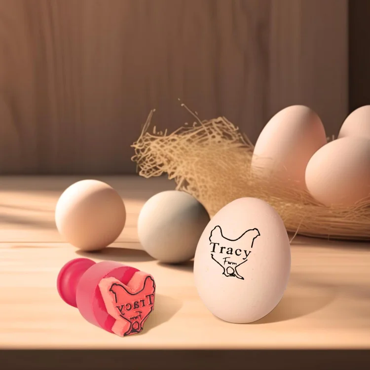 Egg Stamp Personalized Chicken Egg Stamps, Custom Farm Gift, Chicken Coop Mom Gift, Farm Name Eggs, Chicken Lover Gift, Mini Hen Egg Stamp
