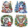 (US Local)4pack Xmas Animal-Crystal Rhinestone Diamond Painting(30x30cm)