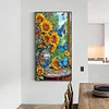 Diamond Painting -DIY Full Round Drill Sunflower Butterfly(70*40 CM)