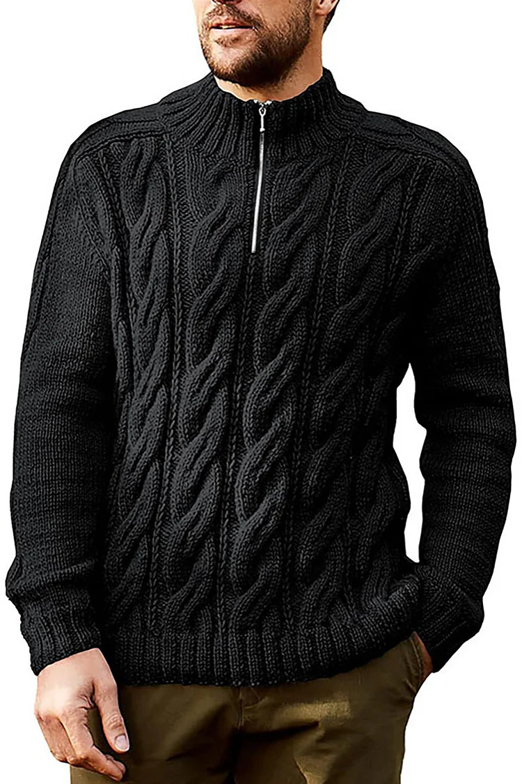 Casual Mock Neck Long Sleeve Knit Top