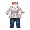 Baby Kid Girl Valentine's Day Love Letter Print 3 Pcs Sets