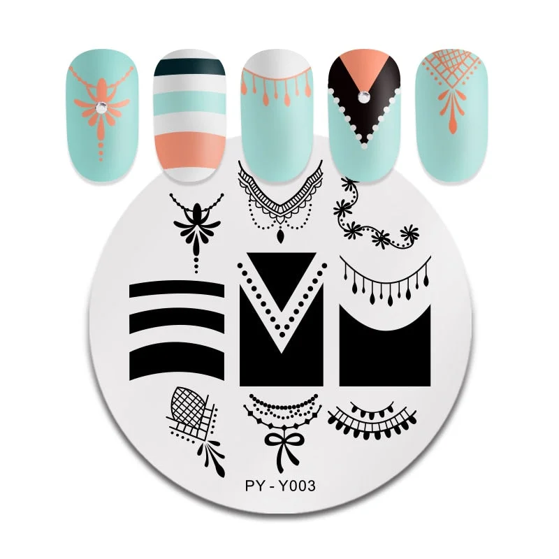 PICT YOU Rectangle Stamping Plates Rose Flower Series Image Design Stamp Stainless Steel Nail Art Design Template Tools J002-Nail Inspo