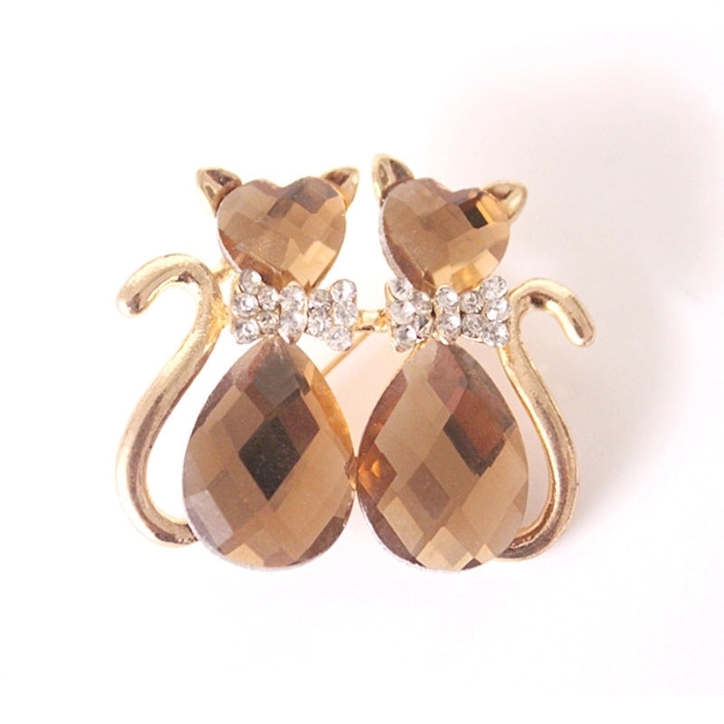 Spot Fashion High-end Gifts Korean Style Corsage Jewelry Shiny Rhinestone Crystal Bauhinia Flower Women Ring Brooch