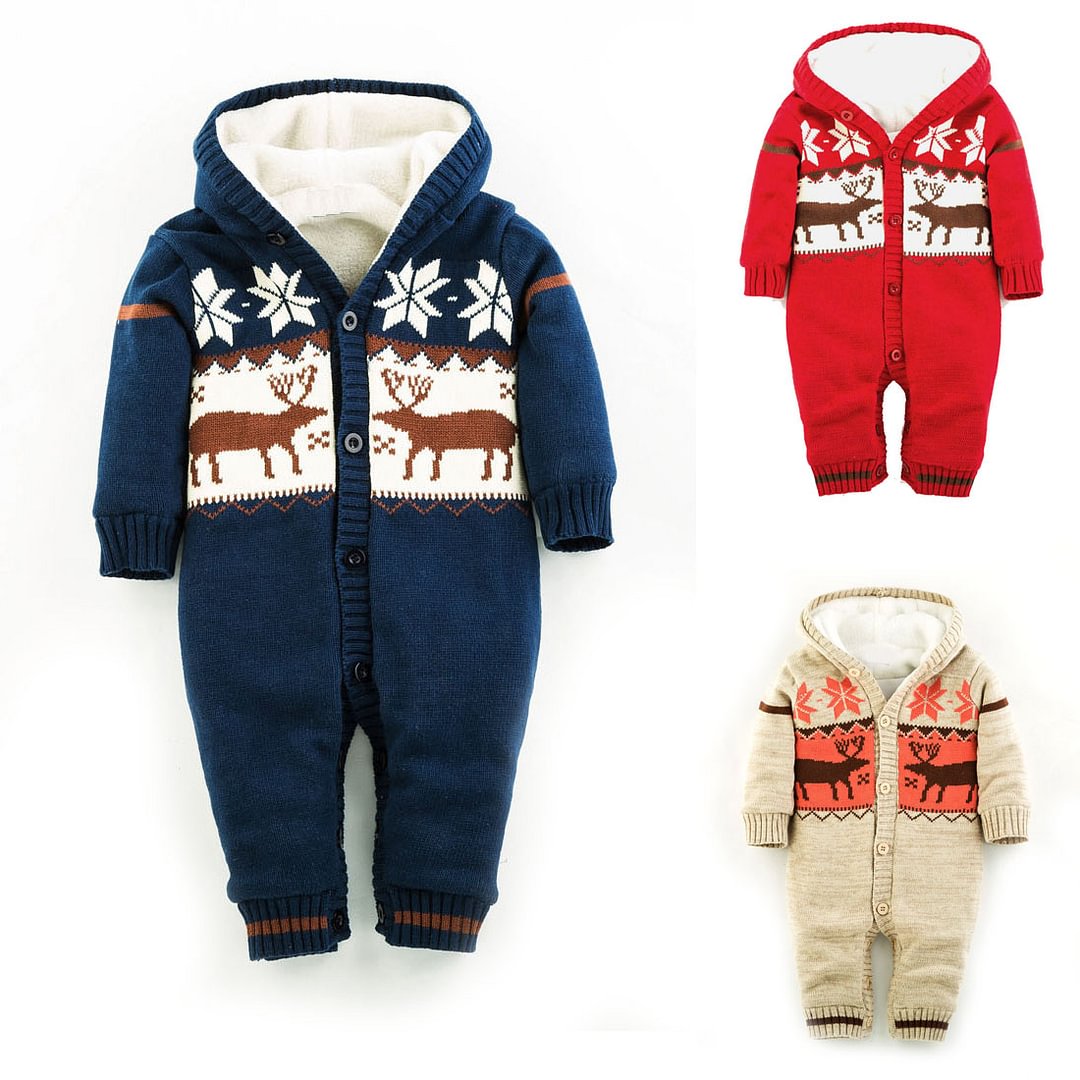 Xmas Elk Kigurumi Baby Infant Toddler Animal Onesie Costume Christmas Gift-Pajamasbuy