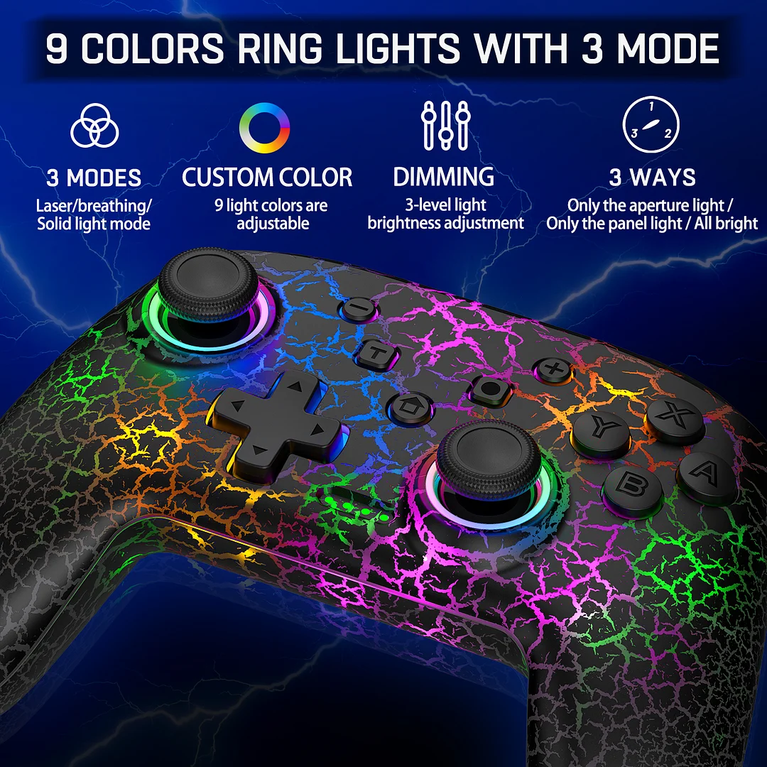 DinoFire Wireless Controller for Nintendo Switch/Switch Pro/Lite, Switch Remote Control for Nintendo Switch Controller