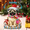 DIY Christmas Pug-Acrylic Diamond Painting Ornaments With Shaking Head Function
