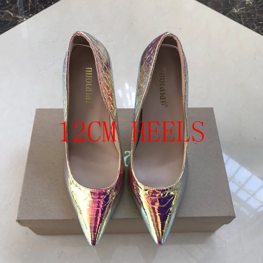 2019 Brand Women Pumps Snake Printing Shoes Woman Pointed Toe High Heels Shoes Luxury Designer Wedding Bridal Party Sexy Shoes