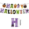 DIY Diamond Painting Halloween Banner Kit, 26 PCS "Happy Halloween" Glitter Letter Flags with Characters, Handmade Sparkling Bunting Garland for Home Party Wall Decoration