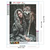 Loup Indien Et Fille-Perceuse Ronde Peinture Diamant-30*40CM
