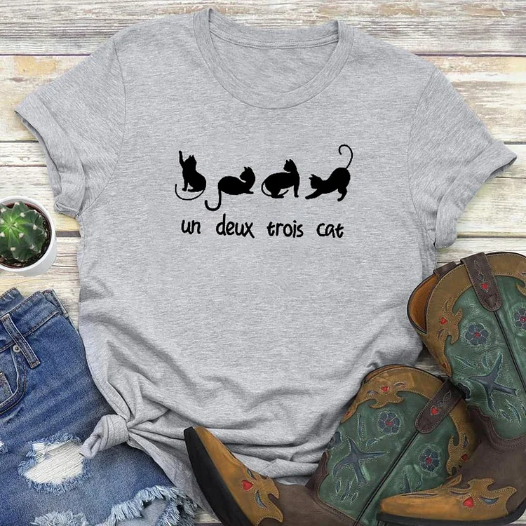 Un Deux Trois Cat T-shirt Tee - 01114-Annaletters