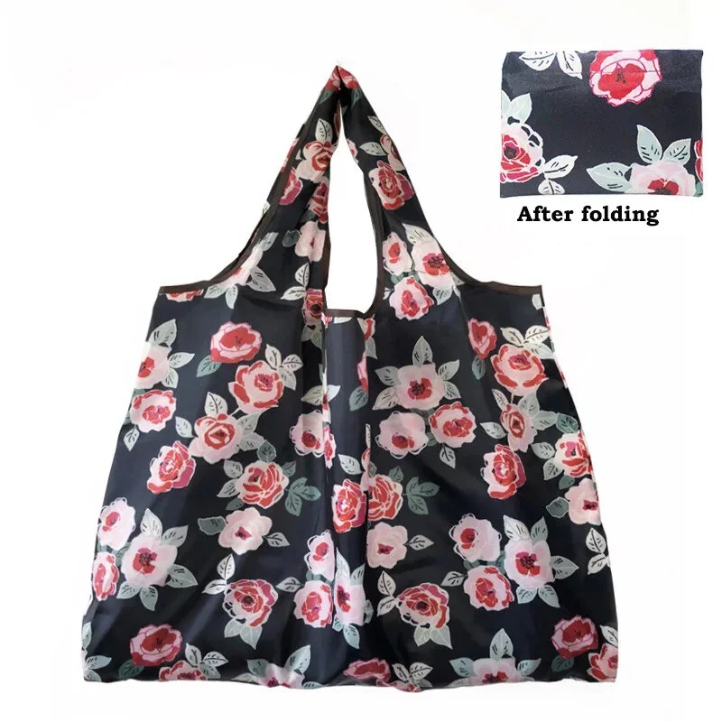 Large Shopping Bag Reusable Grocery Bag Thickened Nylon XL50 Pound Handbag Foldable Tote Bag Shoulder Bag Storage Bag